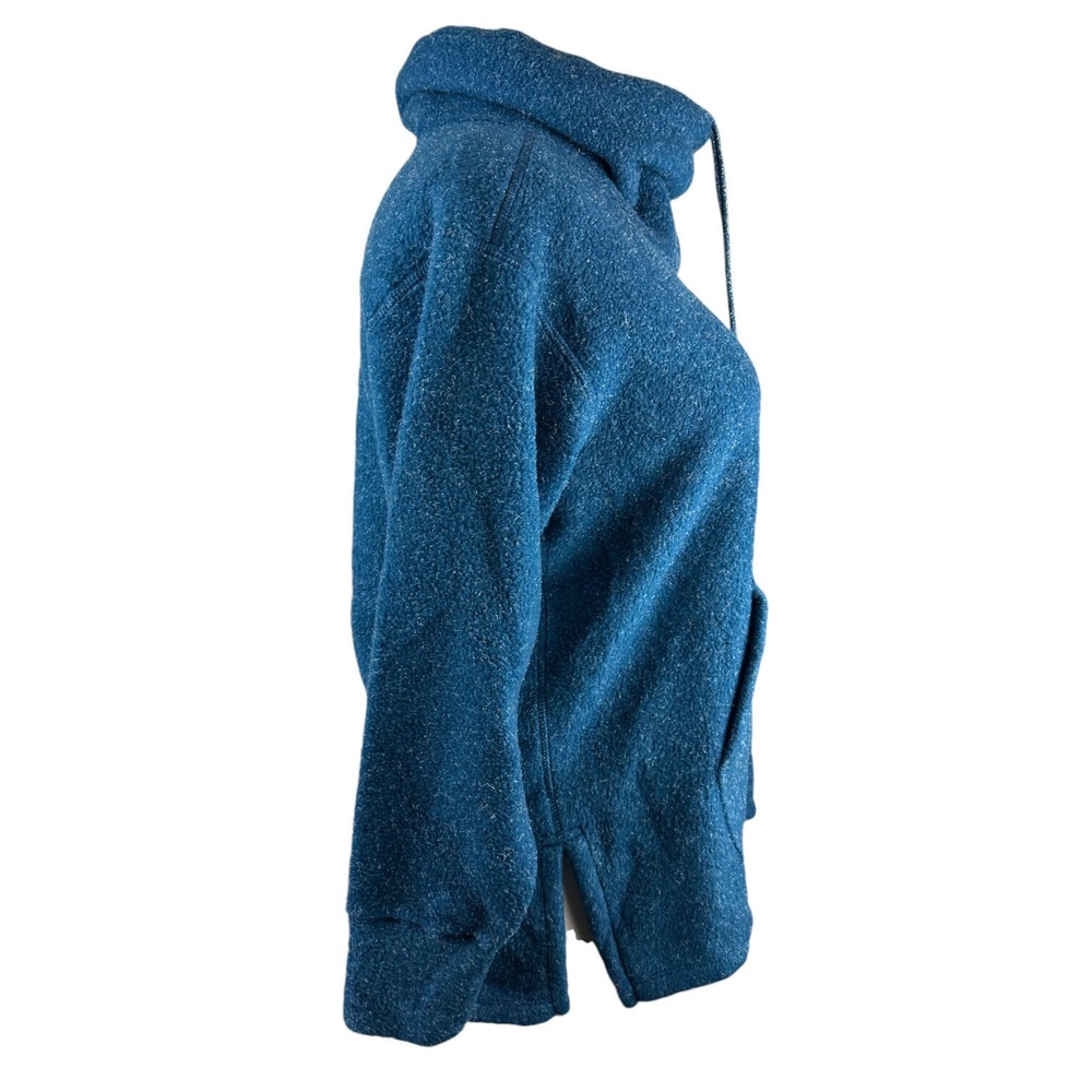 NIKE Fleece Cozy Funnel Cowl Neck Sweatshirt Blue Oversized Pocket Sweater XS - Picture 8 of 16